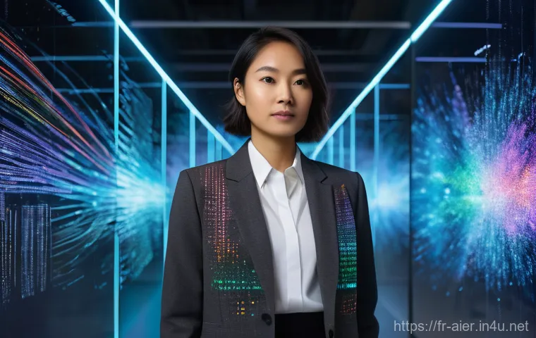 머신러닝 알고리즘 선택 가이드 - **Prompt:** A focused, diverse female data scientist in her late 20s, wearing a smart grey blazer ov...