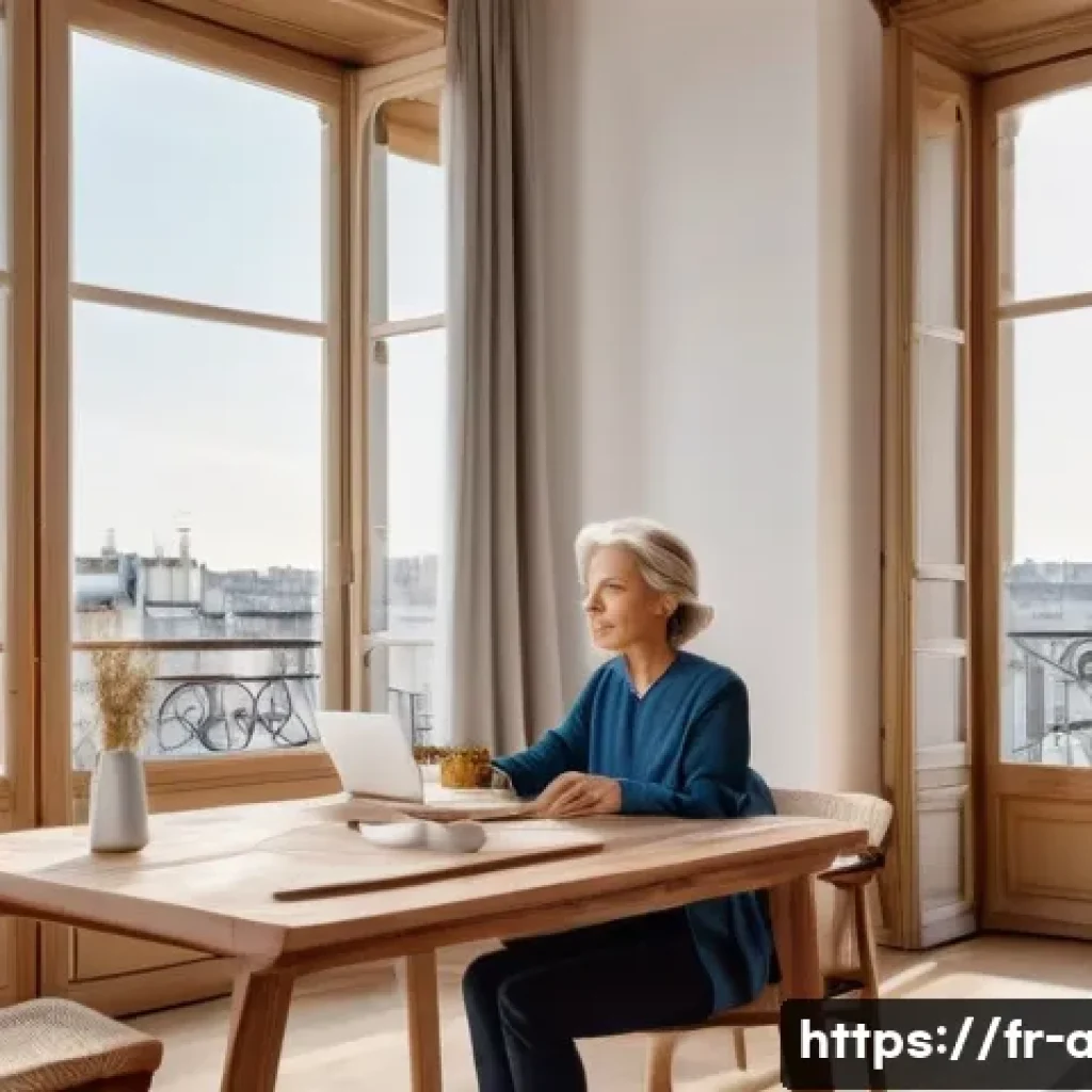 머신러닝과 자연어 처리 기술 - A modern French living room showcasing a smart home environment with seamless integration of voice-a...
