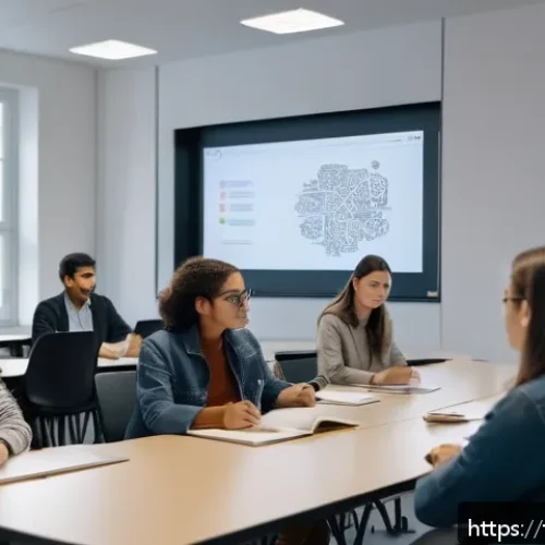Home 31 AI 전문가를 위한 재교육 프로그램 - A modern French classroom setting inside a prestigious university like École Polytechnique, showing ...