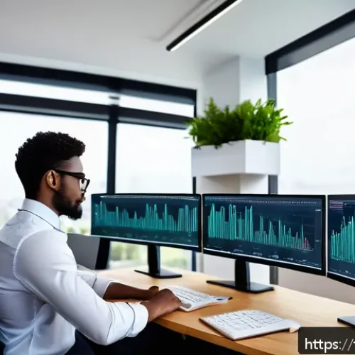 Home 17 AI 관련 데이터셋 활용법 - A modern data scientist working in a bright, organized office filled with multiple computer screens ...