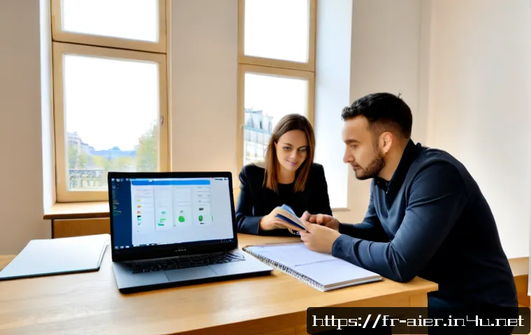 AI 프로젝트의 기술 스택 선택 가이드 - Photorealistic modern Paris technology workspace, a diverse French AI project team of three adults c...