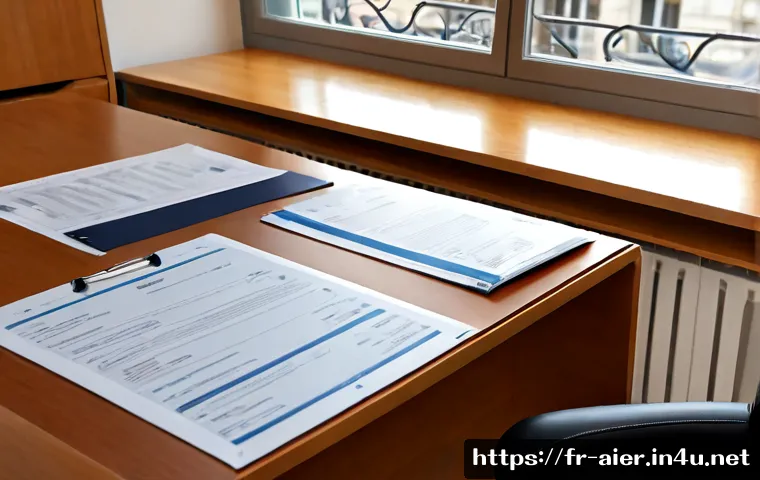 AI 관련 기술 특허 등록 절차 - Photorealistic French patent application consultation for an artificial intelligence invention, dive...